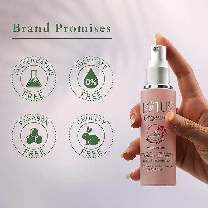Lotus Organics Precious Brightening Toning Essence|50 ml|MRP 545