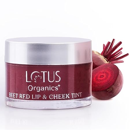 Lotus Organics Lip & Cheek Tint - Beet Red|10 gms|MRP 595