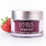 Lotus Organics Lip & Cheek Tint - Juicy Berry|10 gms|MRP 595
