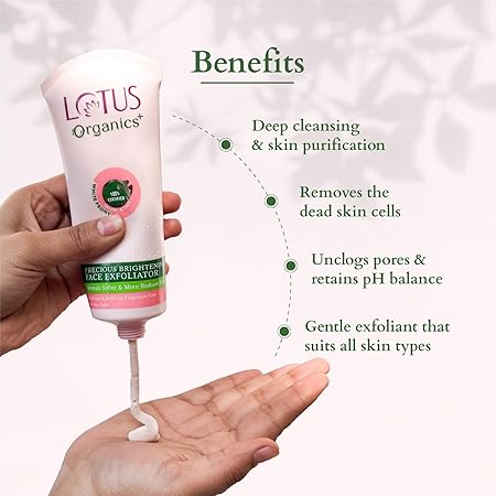 Lotus Organics Precious Brightening Face Exfoliator|50 gms|MRP 275