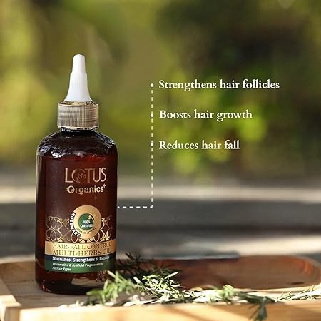 Lotus Organics Hair-Fall Control Multi-Herbs Oil|100 ml|MRP 425