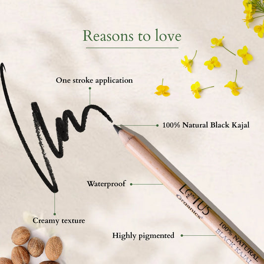 Lotus Organic Natural Black Kajal|1.14 gms|MRP 495