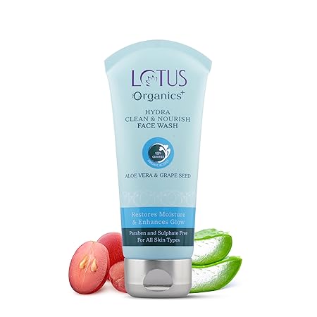 Lotus Organics Aloe Vera & Grape Seed Hydra Clean Face Wash|80 gms|MRP 295