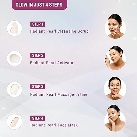 Lotus Herbals Radiant Pearl Cellular Lightening Facial Kit|170 gms|MRP 1090