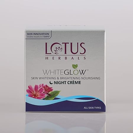Lotus Herbals Whiteglow Skin Whitening & Brightening Night Cream|40 gms|MRP 345