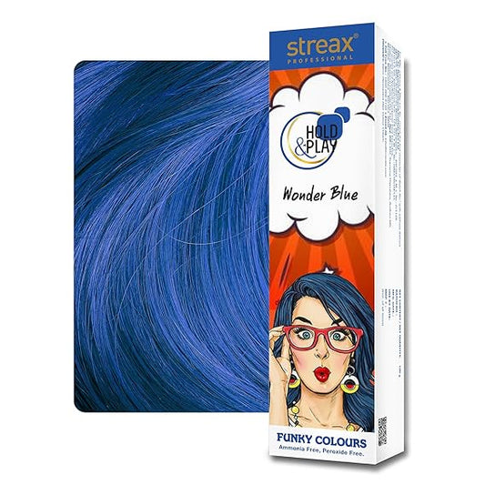 Streax Professionalï¿½Hold & Play Funky Colours - Wonder Blue |100 gms|MRP 475