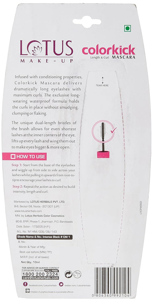 Lotus Make-Up Colorkick Mascara, mascara, intense black shade