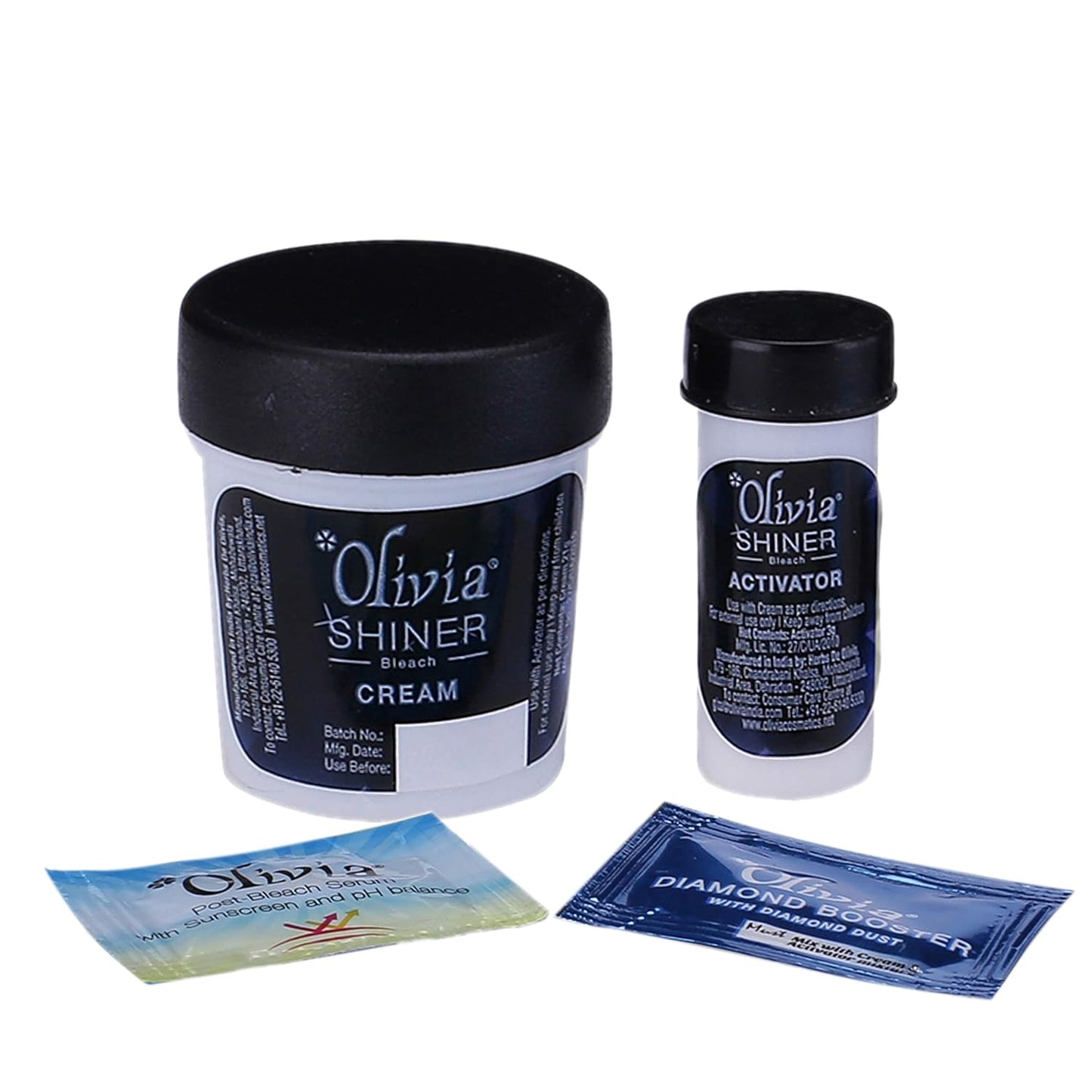 Olivia Shiner Bleach, instant glow face bleach, clear skin look, professional bleach