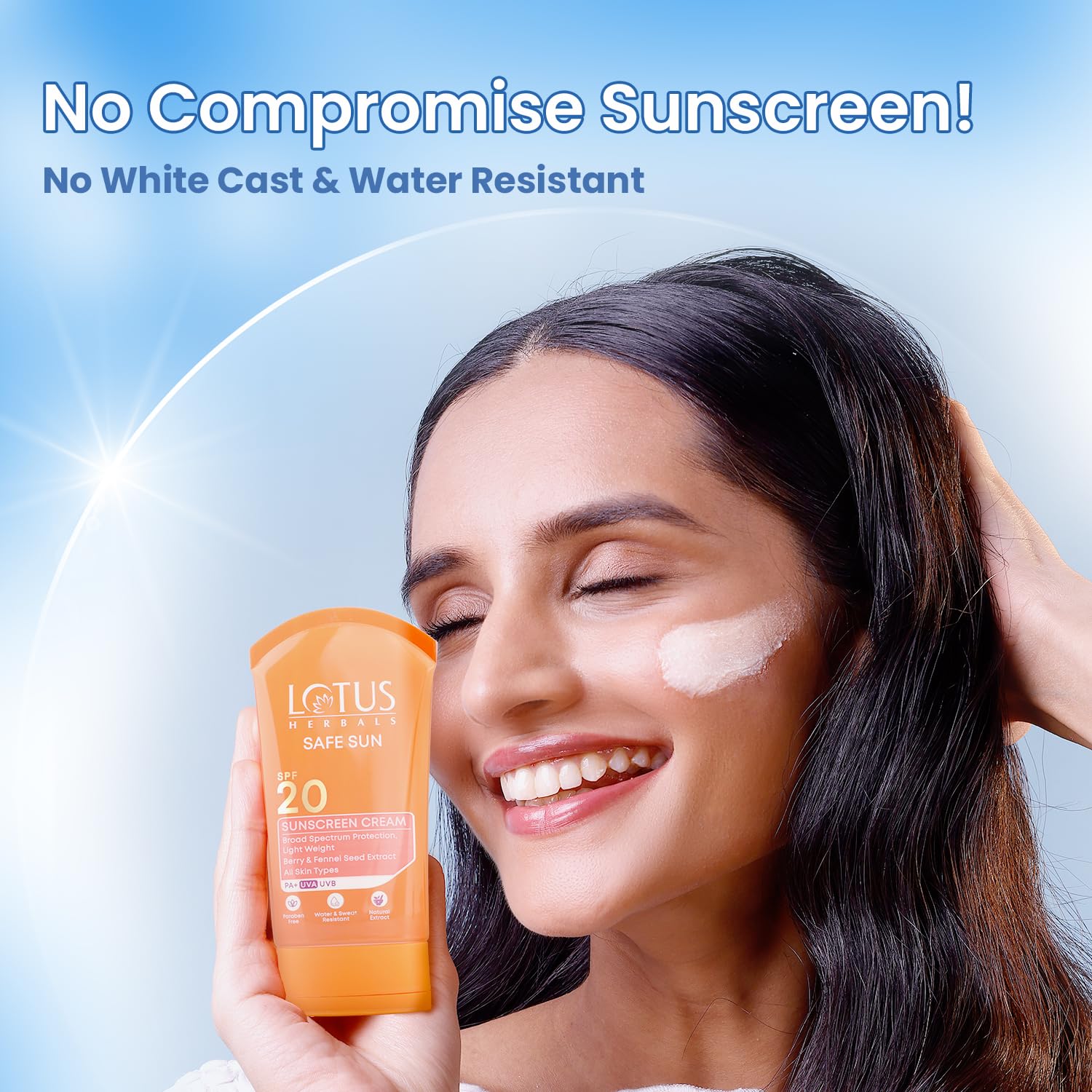 Lotus Herbals Safe Sun Sunscreen Cream, sunscreen cream, SPF 20, PA+