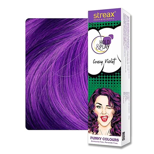 Streax Professional Hold And Play Funky Colours -  Crazy Violet|100 gms|MRP 475