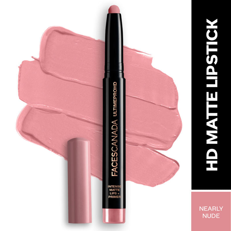 Faces Canada Ultime Pro HD Intense Matte Lips + Primer - Nearly Nude 08|1.4 gms|MRP 849