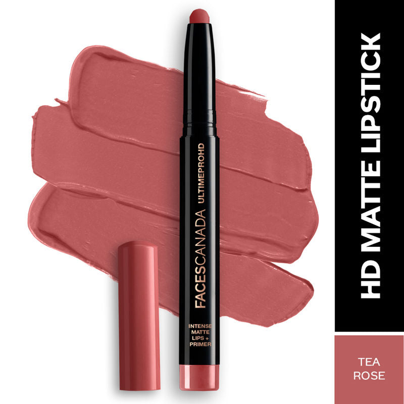 Faces Canada Ultime Pro HD Intense Matte Lips + Primer � Tea Rose 10|1.4 gms|MRP 849