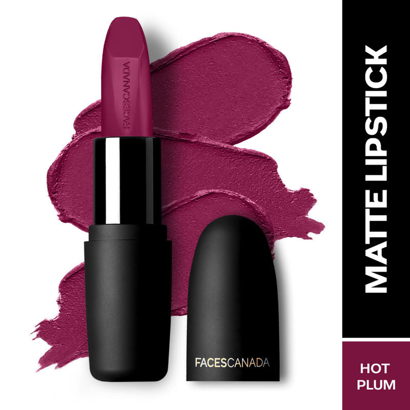 Faces Canada Weightless Matte Finish Lipstick - Hot Plum 24|4.5 gms|MRP 325