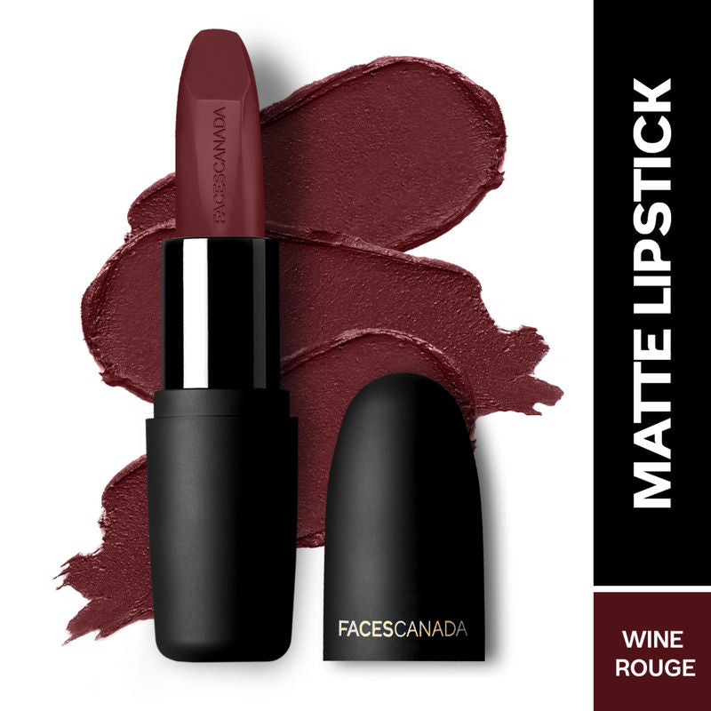 Faces Canada Weightless Matte Finish Lipstick - Wine Rouge 30|4.5 gms|MRP 325