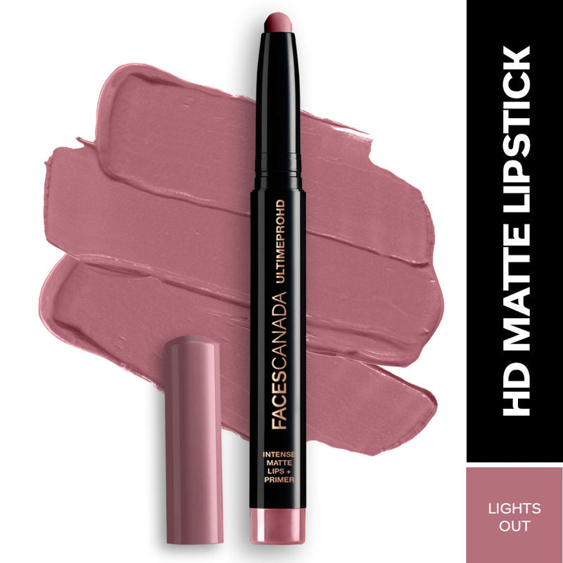 Faces Canada Ultime Pro HD Intense Matte Lips + Primer - Lights Out 24|1.4 gms|MRP 849