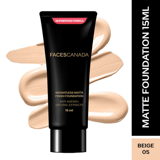 Faces Canada Weightless Matte Finish Foundation � Beige 05|15 ml|MRP 225