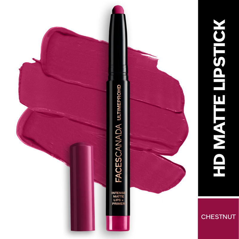 Faces Canada Ultime Pro HD Intense Matte Lips + Primer - Chestnut 27|1.4 gms|MRP 849