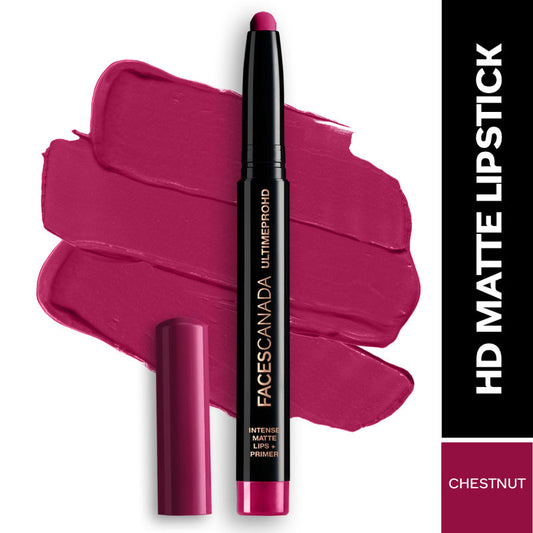 Faces Canada Ultime Pro HD Intense Matte Lips + Primer - Chestnut 27|1.4 gms|MRP 849