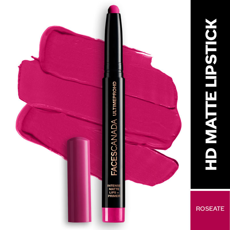 Faces Canada Ultime Pro HD Intense Matte Lips + Primer - Roseate 28|1.4 gms|MRP 849