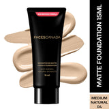 Faces Canada Weightless Matte Finish Foundation � Medium Natural 04|15 ml|MRP 225