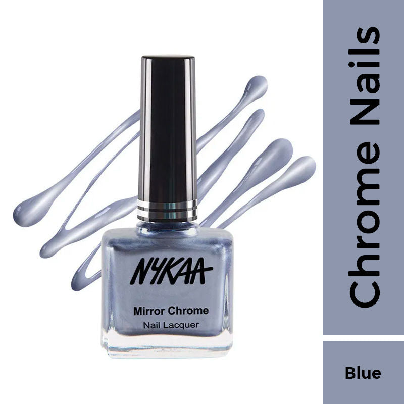 Nykaa Metallic Chrome Long Lasting Nail Enamel - Intergalactic Blue 161|9 ml|MRP 249