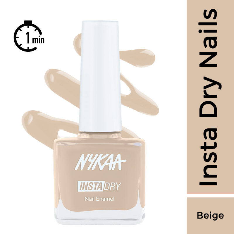 Nykaa Insta Dry Fast Drying Nail Enamel Polish Almond Archive 348 - Beige|9 ml|MRP 229