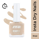 Nykaa Insta Dry Fast Drying Nail Enamel Polish Almond Archive 348 - Beige|9 ml|MRP 229