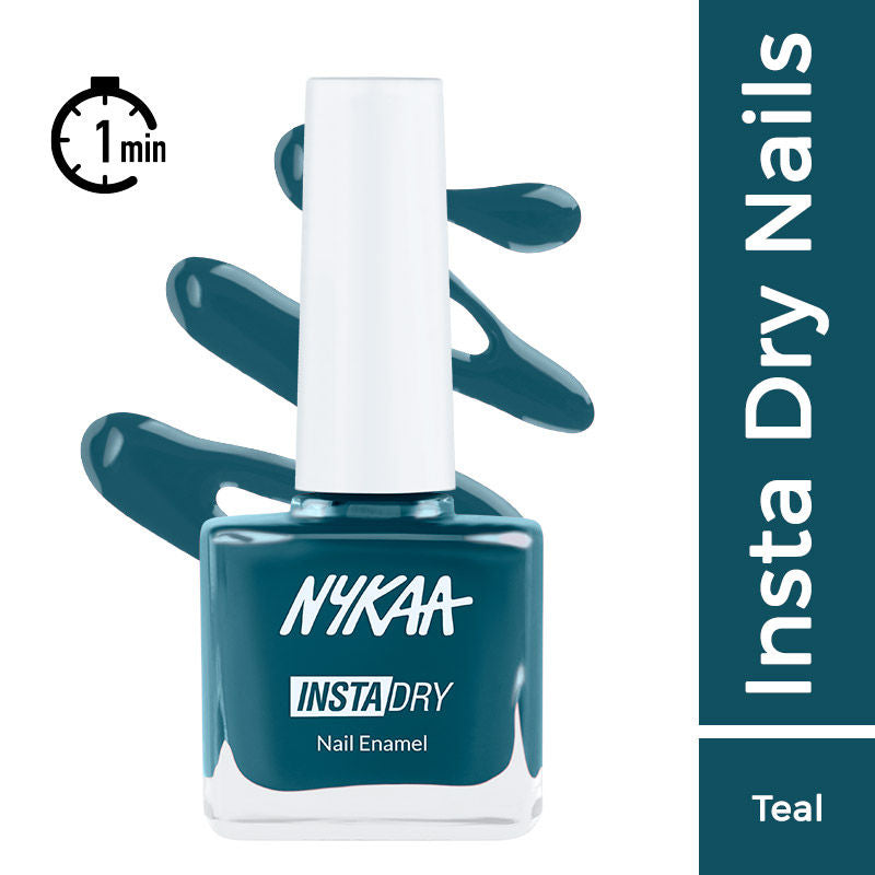 Nykaa Insta Dry Fast Drying Nail Enamel Polish Teal Tag 331 - Teal|9 ml|MRP 229