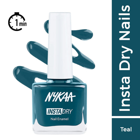 Nykaa Insta Dry Fast Drying Nail Enamel Polish Teal Tag 331 - Teal|9 ml|MRP 229