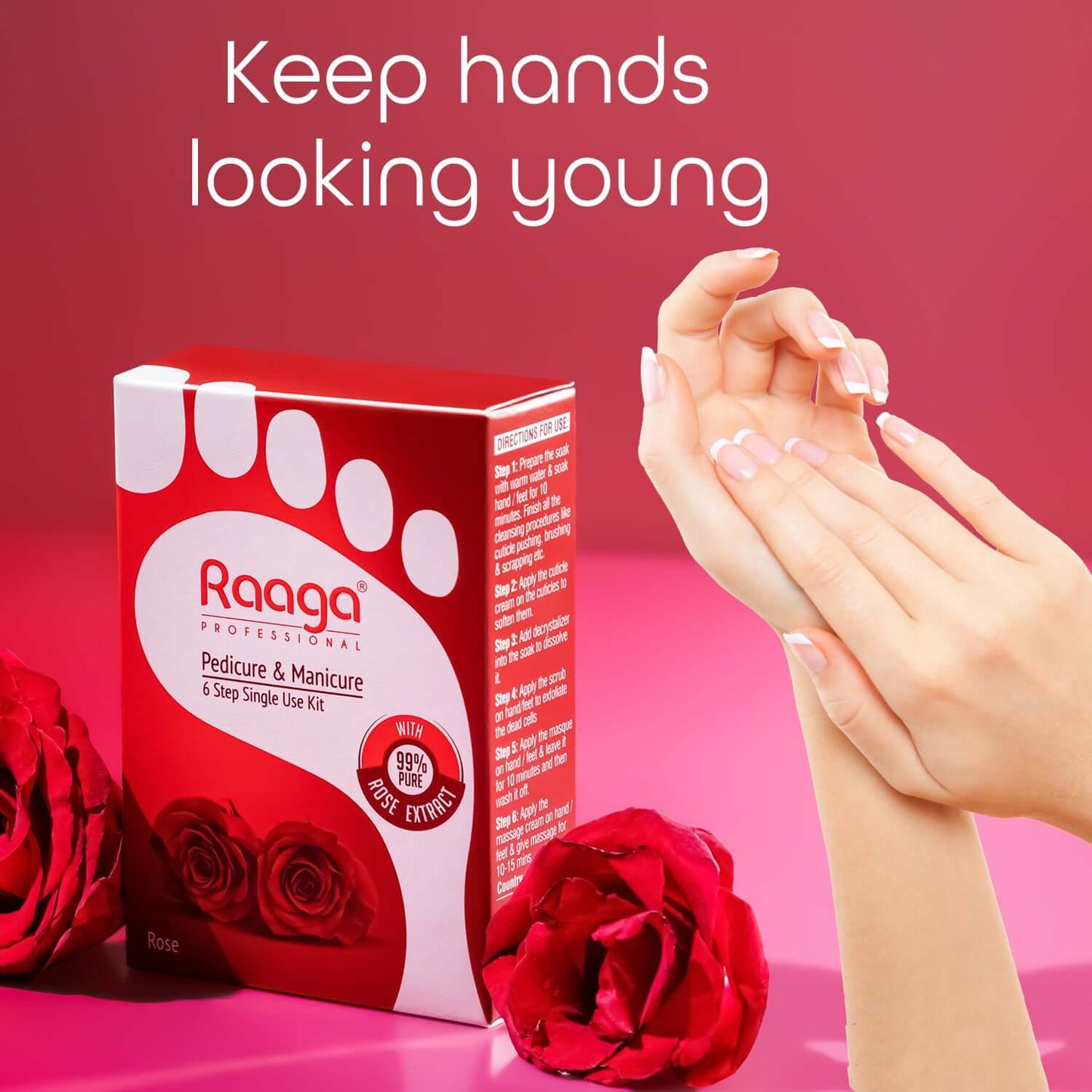 Raaga Professional Rose Pedicure and Manicure Kit|63 gms|MRP 250