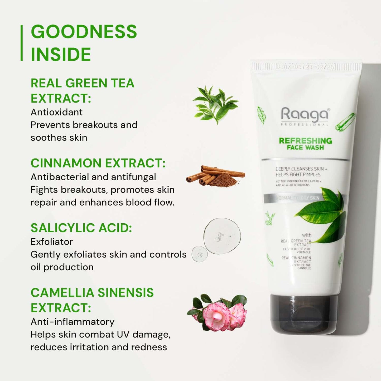 Raaga Professional Refreshing Face Wash|80 ml|MRP 275