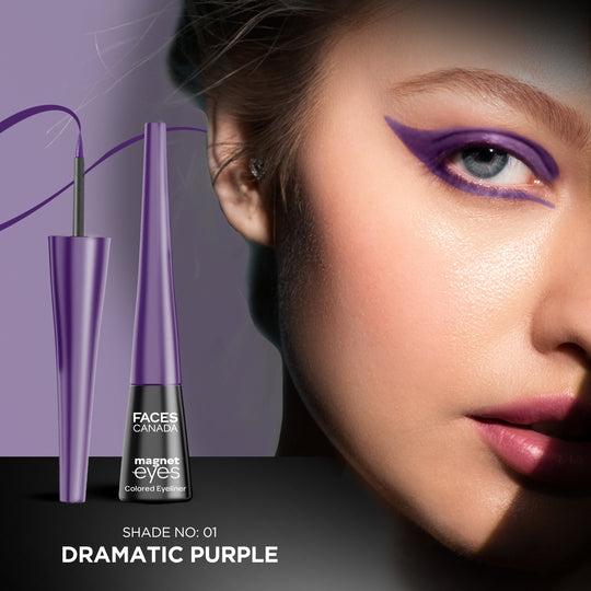 Faces Canada Magneteyes Color Eyeliner - Dramatic Purple |4 ml|MRP 399