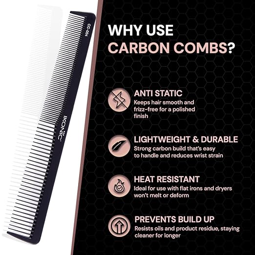 Ikonic Professional Carbon Comb - CC04|MRP 325