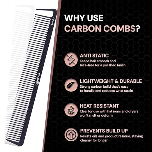 Ikonic Professional Carbon Comb - CC06|MRP 325