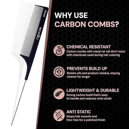 Ikonic Professional Carbon Comb - CC10|MRP 325