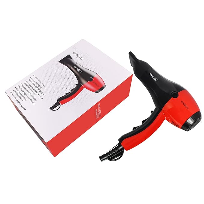 Ikonic Professional Speedy 2000W Hair Dryer - Red & Black|MRP 2775