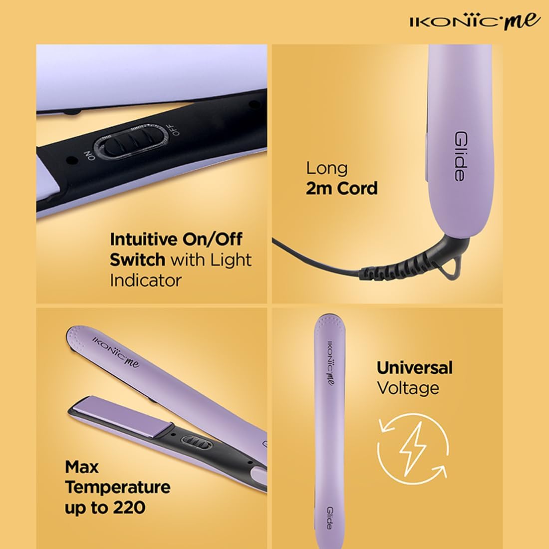Ikonic Me Glide Hair Straightener - Lilac|MRP 1550