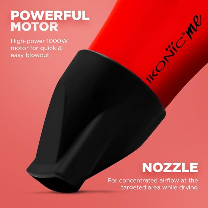 Ikonic Me Mini Speedy Hair Dryer - Red|MRP 1550