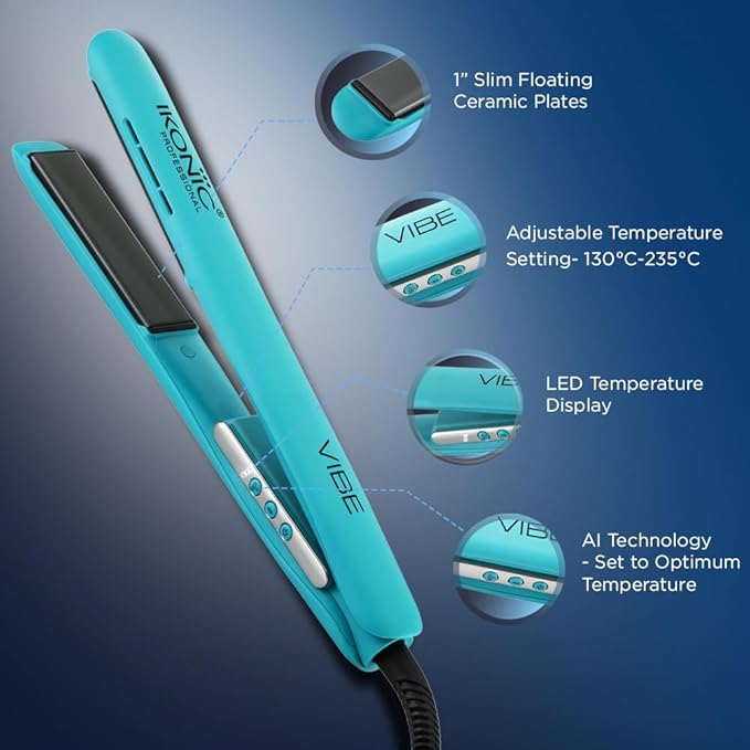 Ikonic Professional Vibe Hair Straightener - Teal|MRP 5900