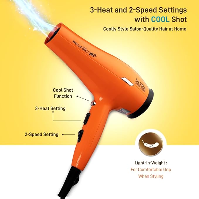 Ikonic Me Ultralight 2000 Hair Dryer - Orange|MRP 2300