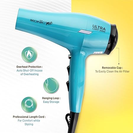 Ikonic Me Ultralight 2000 Hair Dryer - Teal|MRP 2300