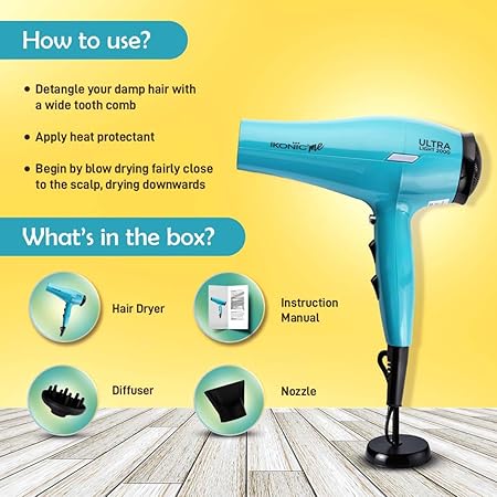 Ikonic Me Ultralight 2000 Hair Dryer - Teal|MRP 2300