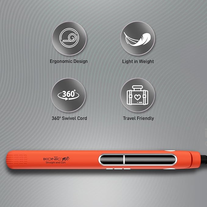 Ikonic Me 2 In 1 Straight And Curl Slim - Orange|MRP 2400
