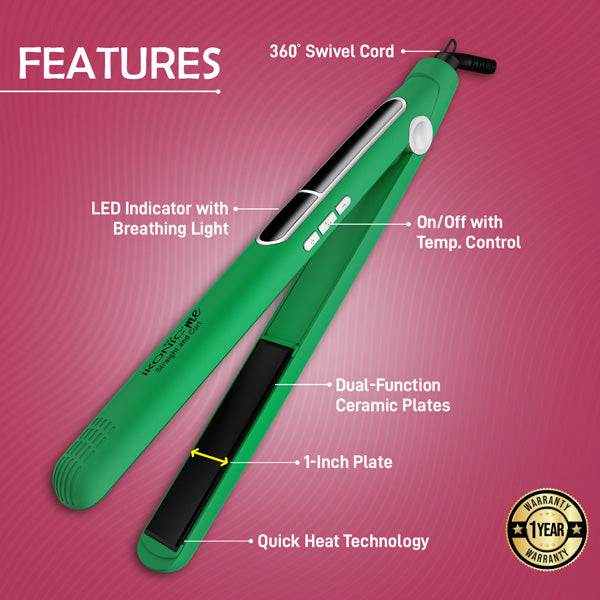 Ikonic Me 2 In 1 Straight And Curl Slim - Green|MRP 2400
