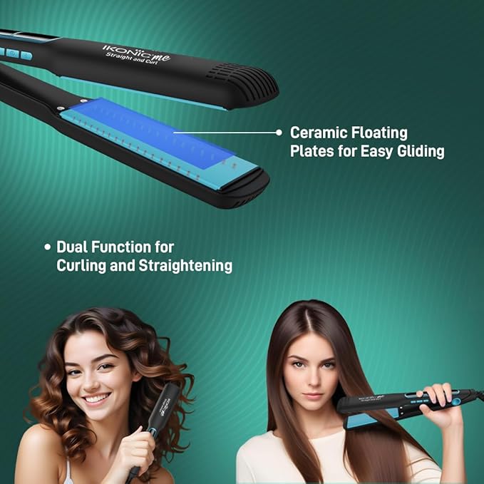 Ikonic Me 2 In 1 Straight And Curl Wide - Black & Teal|MRP 2500