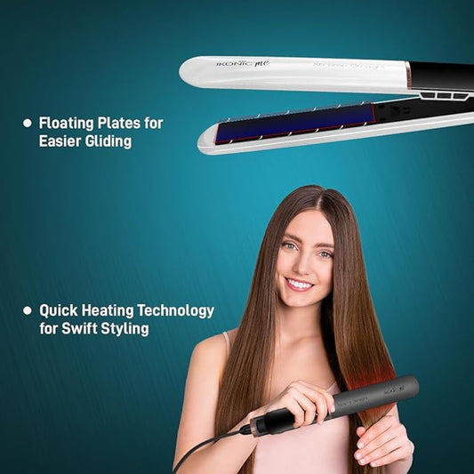 Ikonic Me Xtreme Hair Straightener - White & Black|MRP 2600