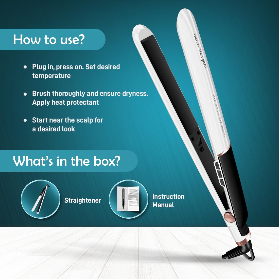 Ikonic Me Xtreme Hair Straightener - White & Black|MRP 2600
