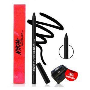 Nykaa Eyem Black Smudgeproof Waterproof Kajal Eyeliner Pencil With Free Nykaa Sharpener (Black)|1.2 gms|MRP 499