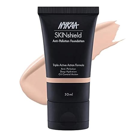 Nykaa SkinShield Anti-Pollution Matte Foundation for Oily Skin - Frisky Cream - 03|30 ml|MRP 799