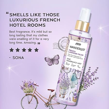 Nykaa Wanderlust French Lavender Fragrance Mist For Body & Hair|200 ml|MRP 599